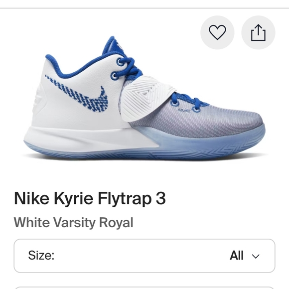 Jordan Other - Nike Kyrie Irving Flytrap3 White Varsity Royal SZ 11 EUC